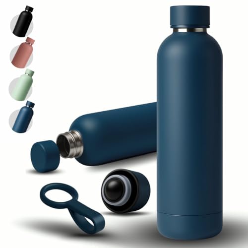 AZH-space 25OZ Stainless Steel Water Bottle 750ml Double Insulated Water Bottle for Kids School Carry Handle BPA Free Drinking Thermos Flask زجاجة معزولة (DARK BLUE, MEDIUM)