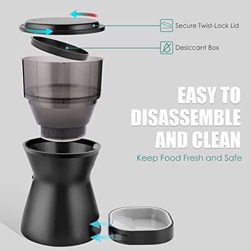 Automatic Cat Feeders, 4L Automatic Cat Food Dispenser With App And 2.4G Wifi, Timed Pet Feeder Program 1-10 Meals Control, 10S Voice Recorder, Auto Cat Feeder For Cat And Dog, Black #TOP5