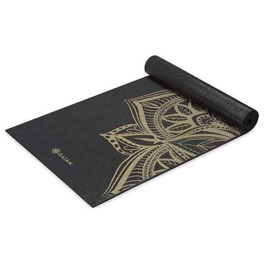 Gaiam Yoga Mat Premium Print Extra Thick Non Slip Exercise & Fitness Mat for All Types of Yoga, Pilates & Floor Workouts, Metallic Bronze Medallion, 6mm, 68"L x 24"W x 6mm Thick
