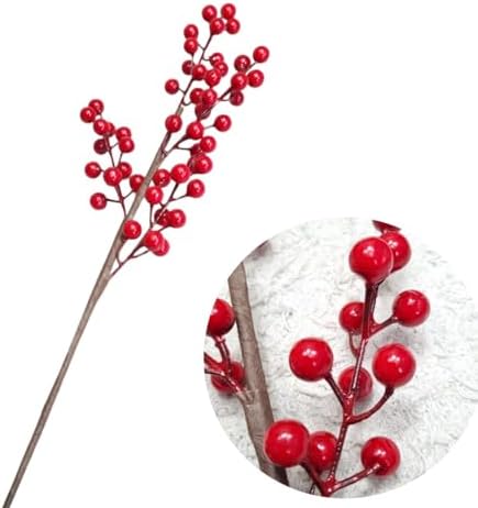 Galho Azevinho Cereja Berry Artifiical Decoração de Natal Enfeite...