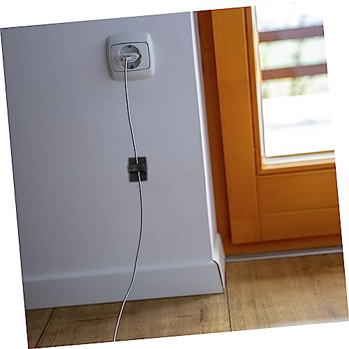 Clips adhesivos para cables 100 pcs en plástico negro | Almohadillas adhesivas fuertes, sin necesidad de perforar, plástico resistente a la corrosión, buen aislamiento, accesorio para gestión de cables miniatura 7