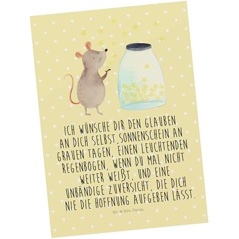 Mr. & Mrs. Panda Postcard with Mouse and Stars Cover