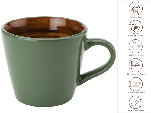 Image of Bodhi House Handcrafted Ceramic Tea Cup Set of 4 Pieces (175 Ml), Stoneware Coffee Mug, Microwave Safe Small Tea Cup, Glossy Finish, Ideal for Daily use, Casual Gatherings and Gifting, Multicolor