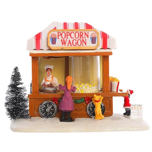 Wagon de Pop-Corn Miniature Illuminé pour Décoration de Table Hivernale - 7