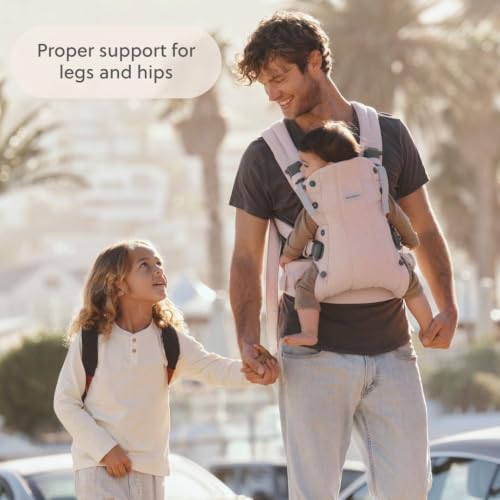 Image of BabyBjorn Baby Carrier Harmony, Light Pink, Woven Melange | 3-in-1 Ergonomic Baby Carrier; Newborn, Facing-in, Outward-Facing, and Back Carrying Positions Supported (7-40 lbs), Newborn to Toddler
