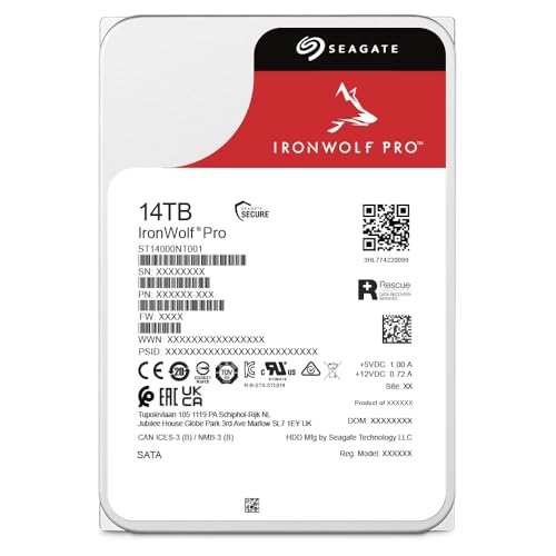 Image of Seagate IronWolf Pro 14 TB NAS Internal Hard Drive HDD - 3.5 Inch SATA 6 Gb /s 7,200 RPM 256 MB Cache for RAID Network Attached Storage, Data Recovery Service (ST14000NE0008)
