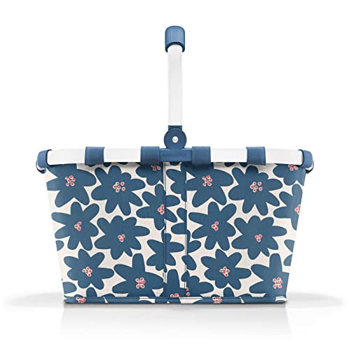 Askshy reisenthel carrybag Frame Daisy Blue – Stabiler Einkaufskorb mit viel Stauraum und praktischer Innentasche – Elegantes und wasserabweisendes Design