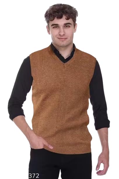 Men's V-Neck Sleeveless Sweater Vest, Knitted Pullover