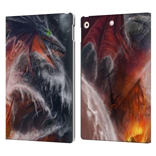 Coque iPad 10.2 portefeuille cuir avec rabat Dragon de Feu de Mer