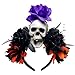 Shurhome Punk Flower Skull Headwear Dark Series Fashion Head Accessory Hairband for Halloween Event and Stage Show Dressingup Simulation Flower Headpiece