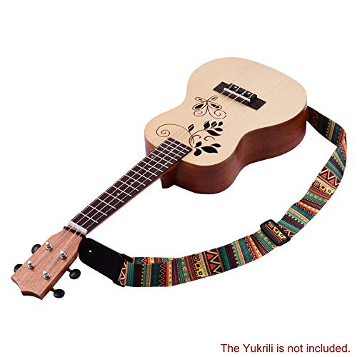 Correia ajustável para Ukulele Cinto de ombro macio de poliéster com fivela de plástico para pendura