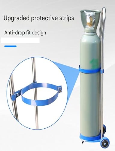 Carrello portatile a cilindro di ossigeno con altezza regolabile, ruote silenziose per un facile trasporto medico, ideale per uso domestico e strutture mediche