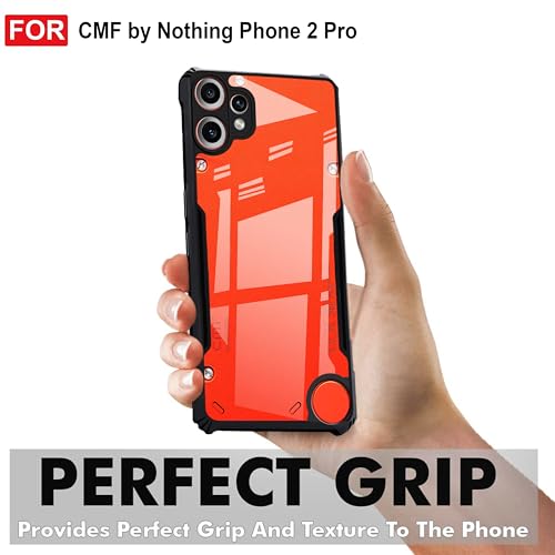 Image of Amazon Brand - Solimo Back Case Cover for CMF by Nothing Phone 2 Pro | Compatible for CMF by Nothing Phone 2 Pro Back Cover | Clear Case with Camera Protection | (TPU + PC | Matte Black)