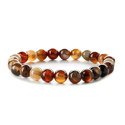 Bracelet extensible agate rayée 8mm : fini les fermoirs cassés avec cette pierre naturelle
