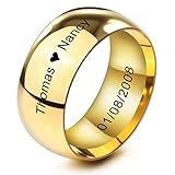 INBLUE Personalized Promise Rings Engraving Name Date Custom Rings for Women Girls Best Friend Mothe