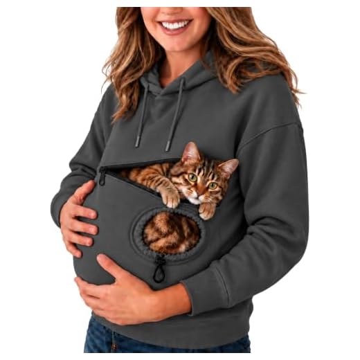 Pet Pouch Hoodie with Kangaroo Pocket Womens Dog Cat Carrier Hoodies