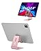 OMOTON Upgraded Aluminum Cell Phone Stand for Desk, C1 Durable Cellphone Dock with Protective Pads, Smart Stand Designed for iPhone17, 16/15/14/13 Pro Max Air, iPad mini, Android Phones,Rose Gold
