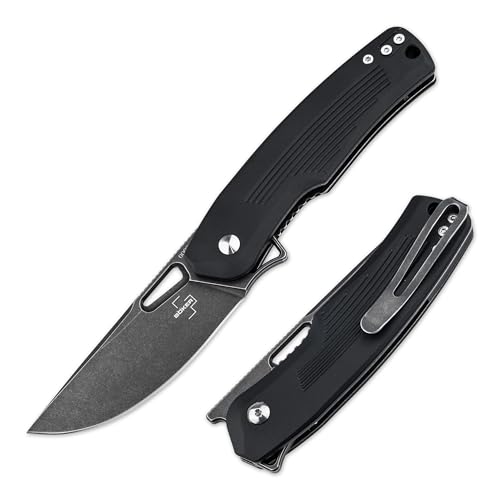 BÖKER PLUS® Nahal Flipper Messer - Militär Einsatzmesser mit Daumen-Loch - Einhand-Messer mit schwarzer D2 Klinge - taktisches Klappmesser mit Clip - edles 1 Hand EDC Messer in Geschenk-Box