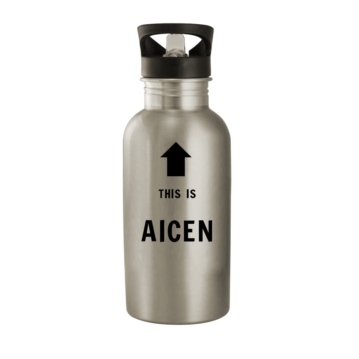This Is Aicen - 20oz Stainless Steel Water Bottle, Silver