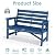 IVY&LANE Outdoor Bench | HDPE Plastic | 2-Person | Garden Benches | Weatherproof | Blue | for Patio Park Porch Outside Backyard
