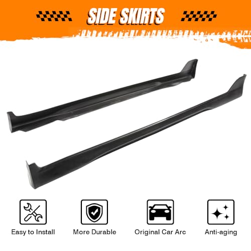 Side Skirts, Compatible with 2001-2005 Lexus IS300, PU Unpainted Black TRD Style Rocker Panel Side Splitter Bottom Line - Image 3