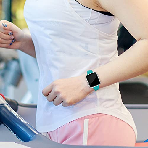 Image of Thin Slim Band Compatible with Apple Watch 38mm 40mm 41mm 42mm 44mm 45mm 46mm 49mm, Replacement Silicone Sport Strap for iWatch Series 11 /10 /9 /8 /7 /6 /5 /4 /3 /2 /1 Ultra SE Women Men, Teal