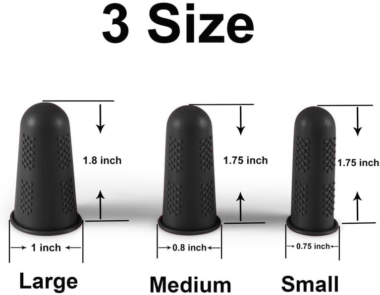 Miniatura 3 de Protectores de dedos, 12 piezas, protectores de dedos de silicona, 3 tamaños, protectores de dedos de goma, puntas de protección, almohadillas para