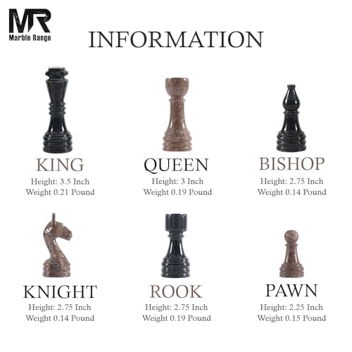 Marble Range Marble Chess Set for Adults 15" Strategic Board Game by MARBLE RANGE - Used condition - Image 7
