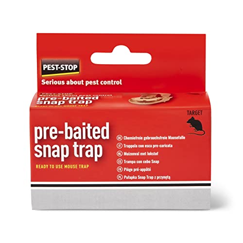 Pest-Stop Pre-Baited Snap Trap for Indoor Use – Reusable Mice Catcher with Powerful Spring – Easy to Set & Clean – Safe Rodent Control