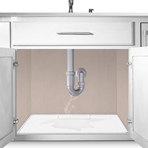 Image of Original Under Sink Mat - Adjustable Silicone, Waterproof Vanity Mat - 28 inch x 19 inch or Smaller