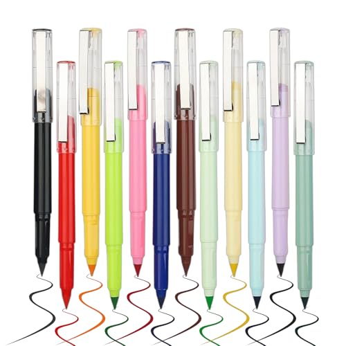 インク不要ペン | 削らないペン - 12本入り 削らず使える スケッチ 筆記 お子様 学生 家庭学習 絵画 文房具