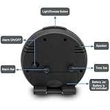 Jcobay Analogue Alarm Clock Simple Alarm Clocks Bedside Non Ticking Battery Powered Luminous Silent Clock with Snooze Light Glow in the Dark Table Clocks for Bedrooms Heavy Sleepers Desk Office Travel - Image 8
