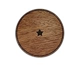9cm x 9cm x 4mm Dragon Ball Z - Goku\'s Ball - 1 Star - Super Saiyan - Custom Wooden Coaster Set
