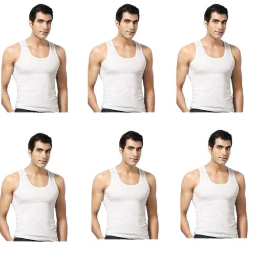 Unisex-Adult Sureme White Regular Fit Vest 6Pc_4Xl-image-1