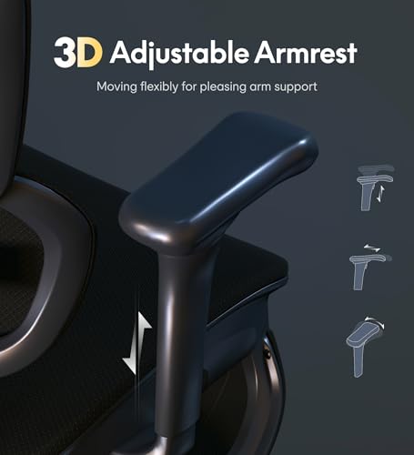 Image of FLEXISPOT Sentinel Ergonomic Gaming Chair with 3-Year Warranty | Dual-Wing Adaptive Lumbar, 3D Armrests, 120 3-Position Recline, Height-Adjustable Backrest, Desk Chair for Home Office