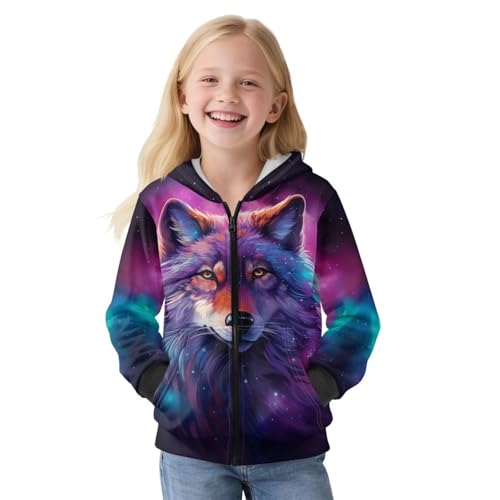 Kids Full Zip Up Hoodies for Girls Boys Hooded Sweatshirt Size 6-16
