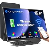 UPERFECT Monitor portátil Wireless con 8000mAh Batería, 15,6 Pulgadas 1080P 125% sRGB Ultradelgado Pantalla Portatil con Funda/Teclado para Laptop/PC/Teléfono/Game Console, Soporte AirPlay/Miracast