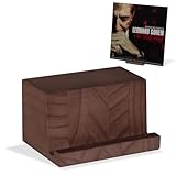 KAIU Premium Vinyl Record Stand - Showcase Your Now Playing Album Cover - Minimalistic & Elegant Holder Design- Compatible With All CDs & LPs - Vintage Brown