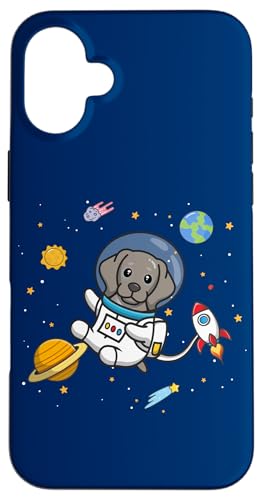 Cute Kawaii Kids Boys Girls Space Weimaraner Dog Lover �X�}�z�P�[�X iPhone 16 Plus �p