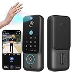 Lockin Veno Plus Palm Vein Video Smart Lock with 2K 180° Camera, Fingerprint Recognition, Keyless Entry, Built-in Wi-Fi, 8GB Storage, Suitable for Front Door, No Monthly Fee (Plus)