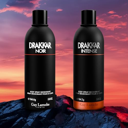 Guy Laroche Drakkar Noir, Body Spray For Men, A Fresh and Classic Men's Evening Scent, With Citrus, Spicy Berries and Sandalwood, 200ml - 6