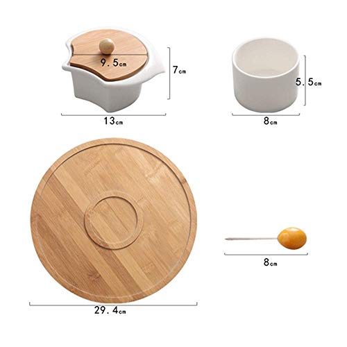 Zsqai 6Piece Condiment Server Set, Tabletop Serving Trays For Parties, Serving Bowls For Parties With Rack Holder, Ceramic Dip Bowls For Snacks, Relish Tray For Entertaining #TOP1