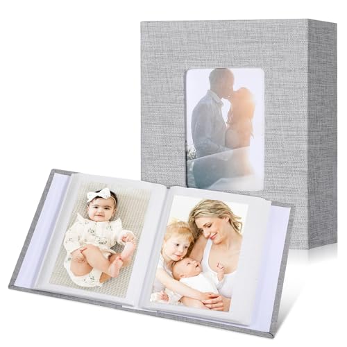 Small Photo Album 4x6 Slip-in Picture Album, 50 Pages Holds 100 Photos, Extra Large Capacity 4x6 Photo Albums, Acid-free Pages Picture Book for Photos Family Anniversaries Baby Vacations