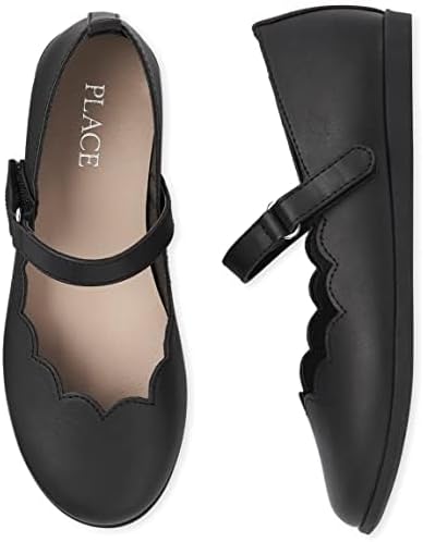 The Children's Place,girls,The Children's Place Toddler Girls Comfort Flex Shoes,Uniform Comfort Flex Shoes,Black,10 Toddler | Image 1