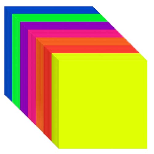 Colored Cardstock 12 x 12 in 70 Sheet Fluorescent Neon Paper 180 GSM/65 LB HeavyWeight Card Stock Set of 7 Colors Construction Paper for Cutting DIY Art Craft Scrapbookfor Kids School Supplies