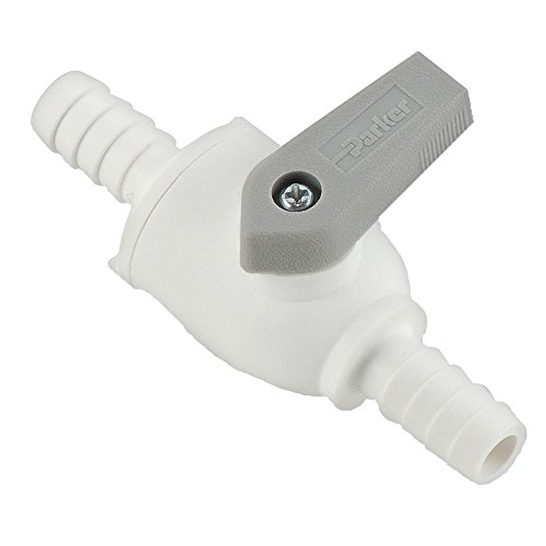 Parker PBPP6VUC6 Ball Valve, Barb to Barb, Polypropylene, Barb Union, 3/8