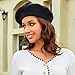 Wheebo Wool Beret Hat,Solid Color French Style Winter Warm Cap for Women Girls(Black)