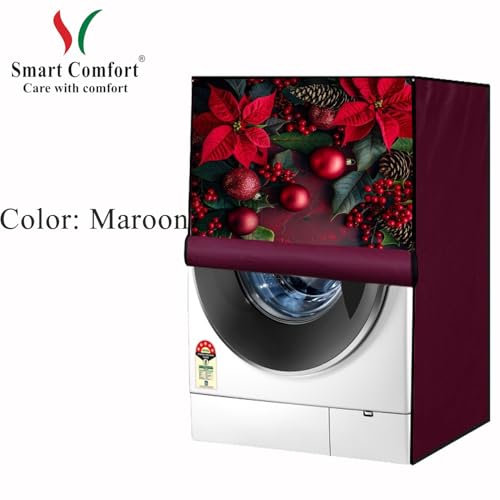 Image of Waterproof 9Kg Front Load Fully Automatic Washing Machine Cover compatible for lg /ifb /godrej /lloyd /bosch & etc Washing Machine (IFB9KMAROONCHERRYSC14FL04)