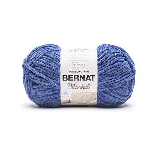 Image of Bernat Blanket BB Cobalt Yarn - 2 Pack of 300g /10.5oz - 100% Polyester - #6 Super Bulky - 220 Yards - Knitting /Crochet