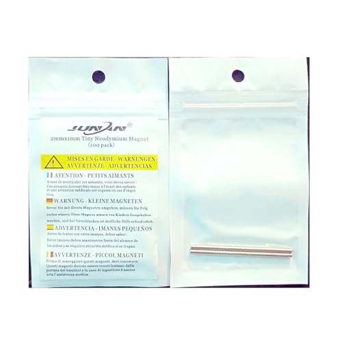 JUNAN Tiny Neodymium Magnet 2mm x 1mm Rare Earth Round Disc Magnets - 0.06kg Pull (Pack of 100) - Image 7